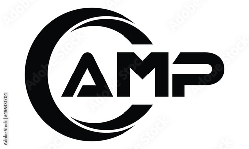 AMP swoosh logo design vector template | monogram logo | abstract logo | wordmark logo | lettermark logo | business logo | brand logo | flat logo.