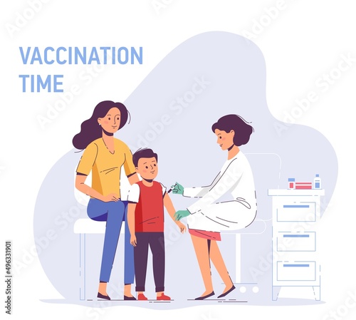 Family vaccination concept for immunity health. Healthcare, medical treatment, prevention and immunize.