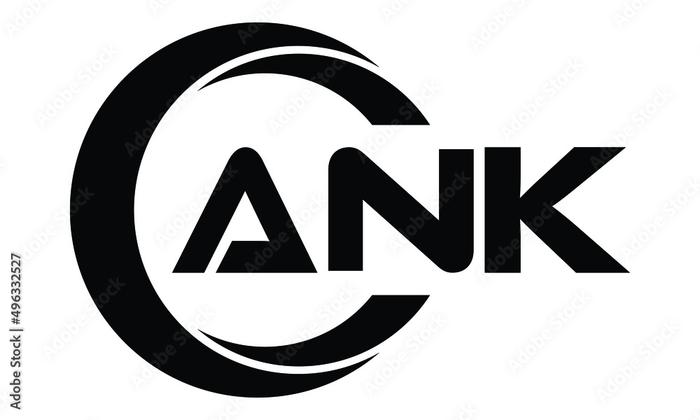 ANK swoosh logo design vector template | monogram logo | abstract logo