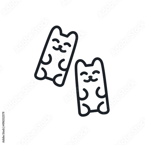 Gummy bears icon. Sweets isolated line icons photo