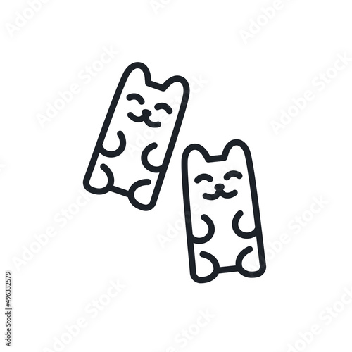 Gummy bears icon. Sweets isolated line icons