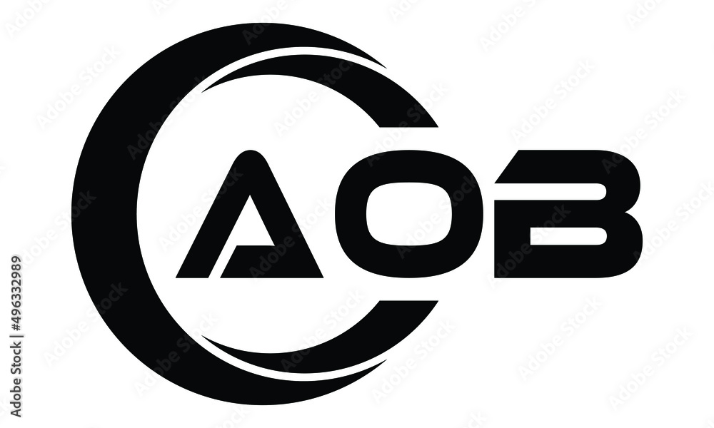 AOB swoosh logo design vector template | monogram logo | abstract logo ...