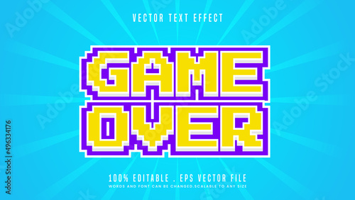game over loose editable text effect font style