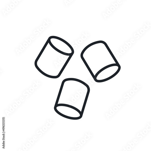 Marshmallow icon. Candies and sweets isolated line icons