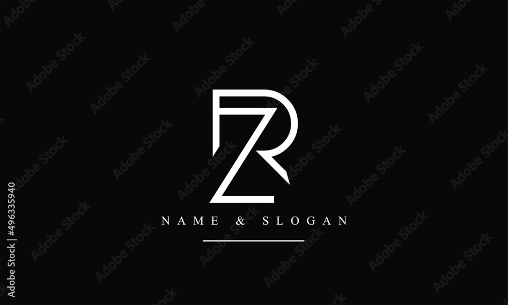 RZ, ZR, R, Z abstract letters logo monogram Adobe