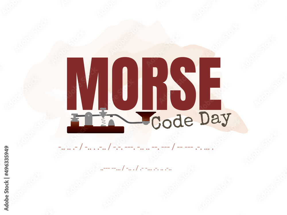 Morse code day banner design on white background, vector illustration
