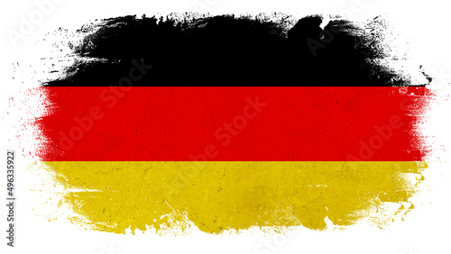 Germany background pattern template - Abstract brushstroke paint brush splash in the colors of german flag  isolated on white texture