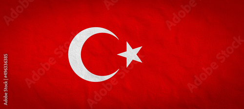 Turkey background pattern template - Abstract stone concret wall texture in the colors of turkish flag