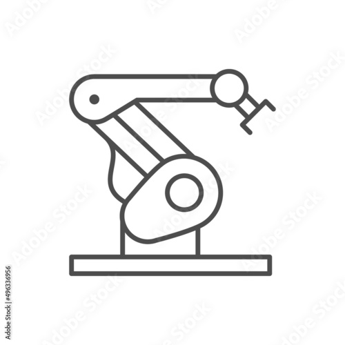 Robotic arm line outline icon