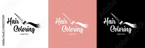 Creative hair coloring logo
