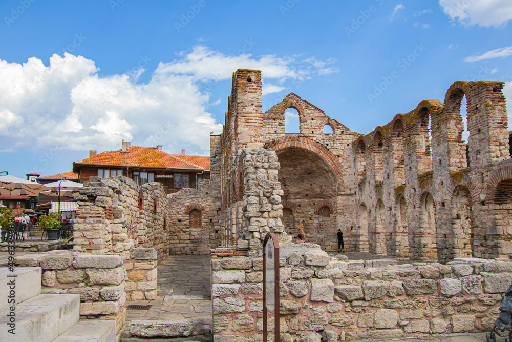 Fototapeta premium ruins of the ancient city, Ancient Church of Saint Sofia in the town of Nessebar,