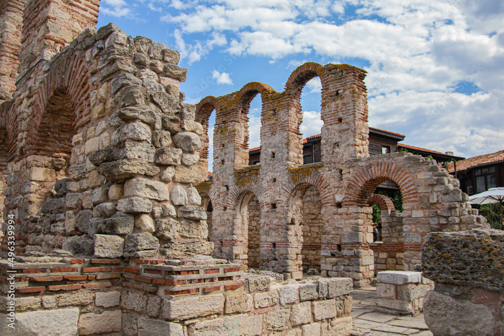 ruins of the ancient city, Ancient Church of Saint Sofia in the town of Nessebar,