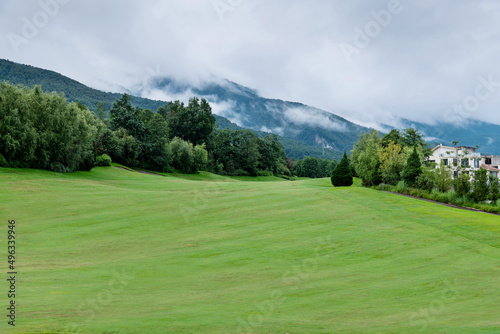 Golf course near luxury house