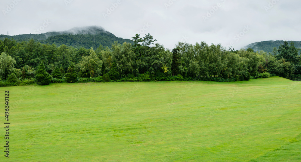 Landscape of golf course in the countryside Landscape of golf course in the countryside