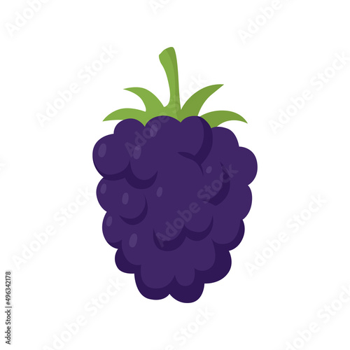 Blueberry berry. Flat vector illustration in cartoon style