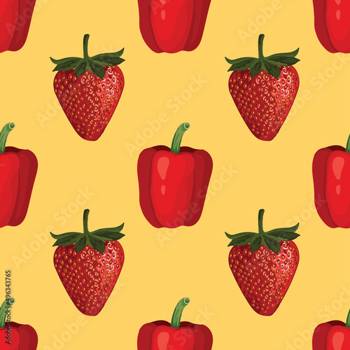 hand draw vegetable seamless pattern design