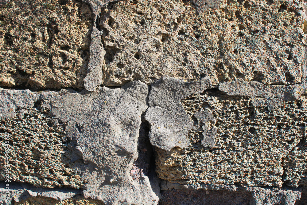 Fototapeta premium Cinder block and cement wall texture