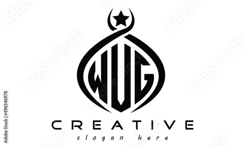 WVG three letters curved oval initial logo design, geometric minimalist modern business shape creative logo, vector template photo