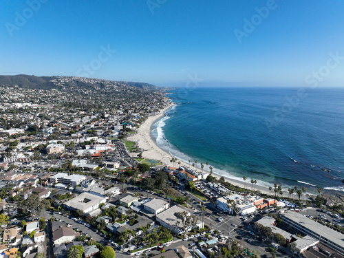 Aerial view of Laguna Beach coastline, Southern California Coastline, USA photo