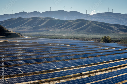 Solar energy industry fields in Andalusia photo