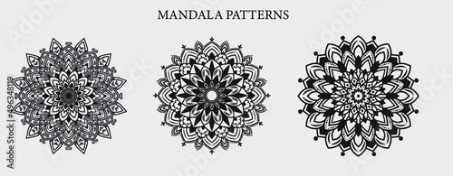 Ornamental luxury mandala pattern 3 in 1 design