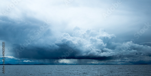 Storm brewing over Lake Titicaca , Peru