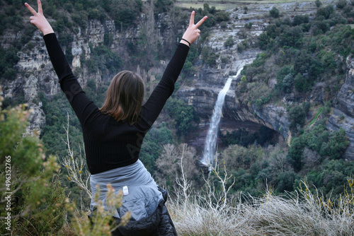 woman in the mountains