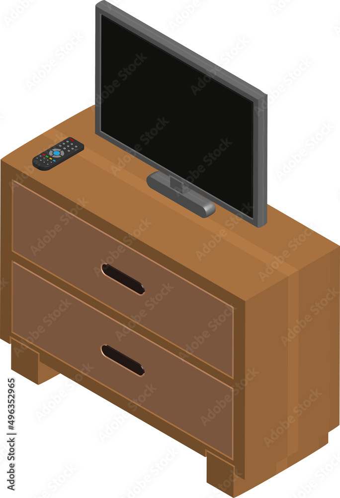 Isometric Home Furniture Drawer, Remote TV Control Flat Vector Illustration
Isometric Home Furniture Drawer, Remote TV Control Flat Vector Illustration