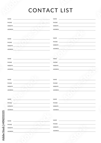 contact list planner 