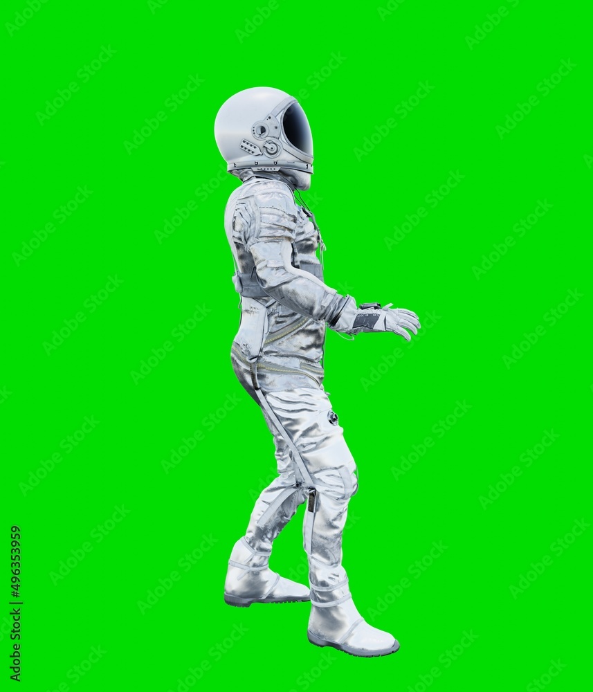 Astronaut isolated on green background Astronaut isolated on green background