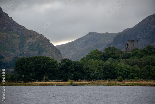 Dolbadarn Castle photographed at Llyn Padarn in Snowdonia, Wales