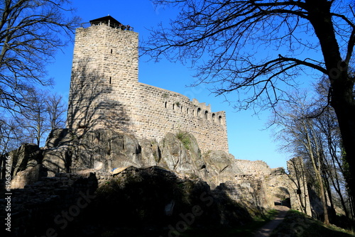 Obraz na płótnie Château du Bernstein en Alsace w salonie