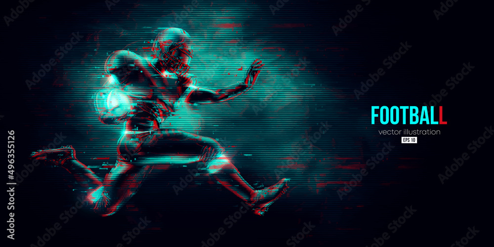 Abstract silhouette of a NFL american football player man in action isolated blue background. Vector illustration Abstract silhouette of a NFL american football player man in action isolated blue background. Vector illustration