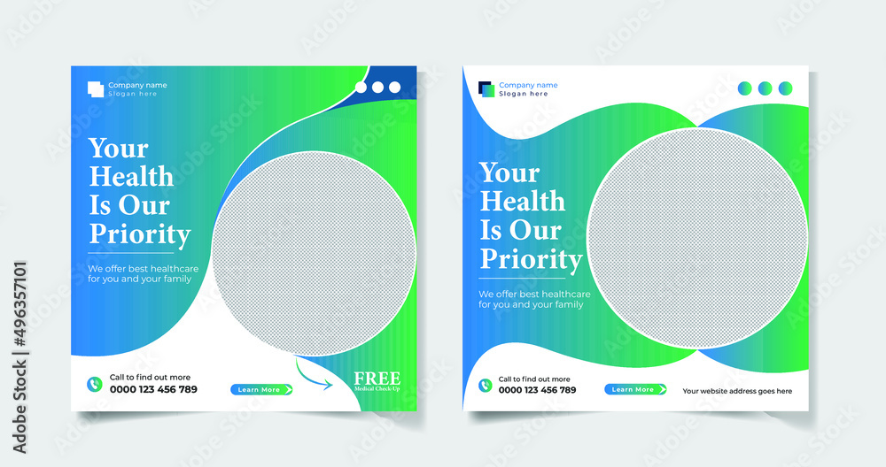 Medical Healthcare Social Media Post Template bundle Medical Healthcare Social Media Post Template bundle