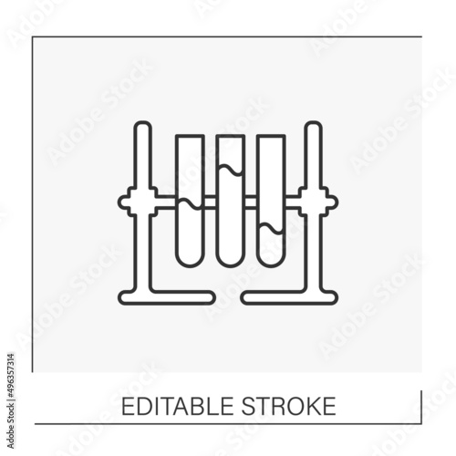  Chemistry line icon. Test tubes for research and development. Chemical industry concept. Isolated vector illustration. Editable stroke