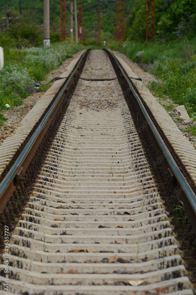 Landscape with railroad tracks Landscape with railroad tracks