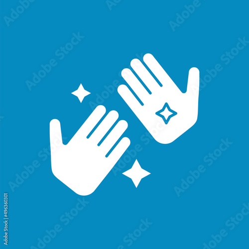 Shining hands glyph icon. Clean and moisturized hands. Sanitary and care. Hygiena concept.Filled flat sign. Isolated silhouette vector illustration