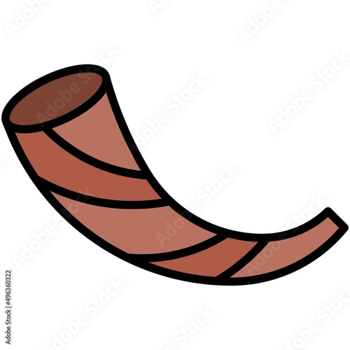 Shofar icon, Passover related vector illustration