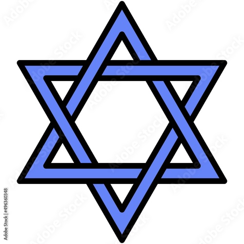 Star of David icon, Passover related vector illustration