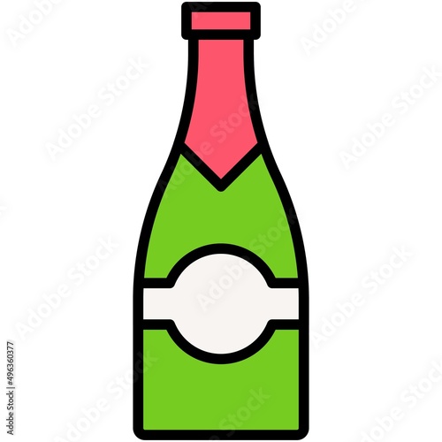 Champagne icon, Passover related vector illustration