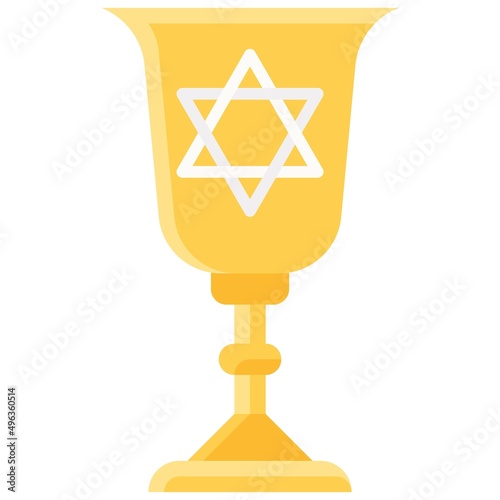 Grail or kiddush cup icon, Passover related vector illustration