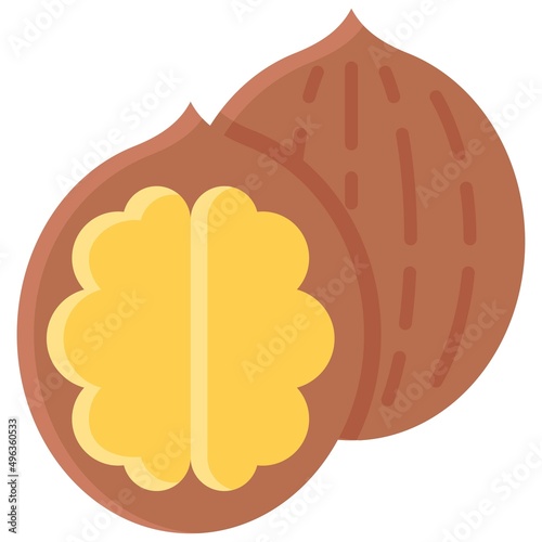Walnut icon, Passover related vector illustration