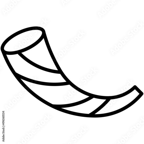 Shofar icon, Passover related vector illustration