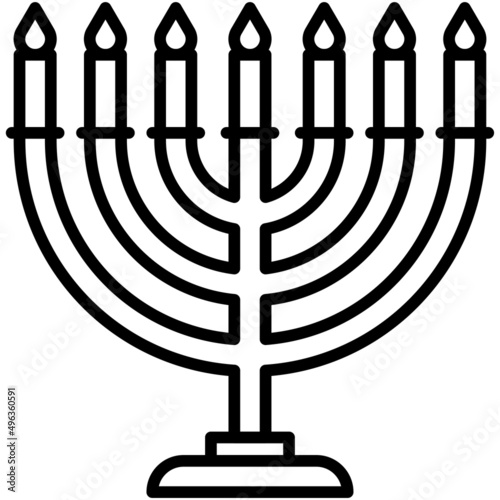 Menorah icon, Passover related vector illustration