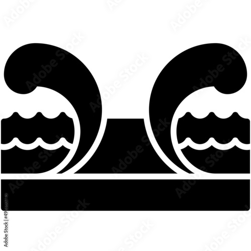 Crossing the Red Sea icon, Passover related vector illustration