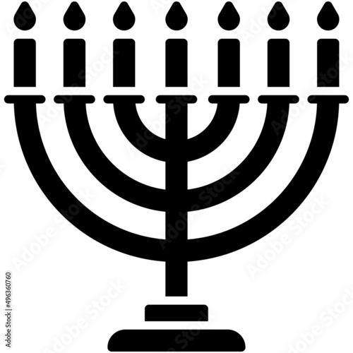 Menorah icon, Passover related vector illustration