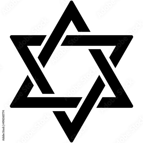 Star of David icon, Passover related vector illustration