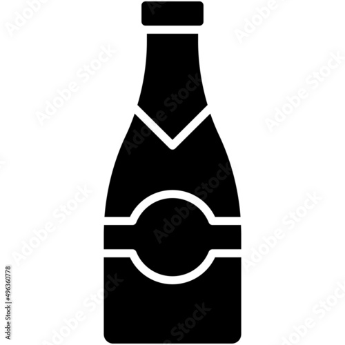 Champagne icon, Passover related vector illustration
