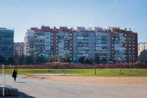 Cityscape of the neighbourhood of Legazpi (Madrid, Spain) photo