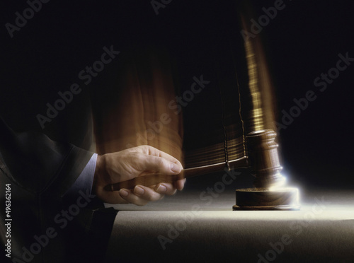 Close-up of a judge handing down a verdict photo